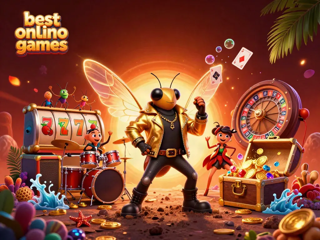 Experience excitement with the best online casino games as characters interact in a lively casino scene.