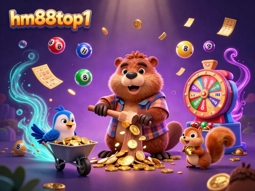 Experience the thrill of winnings at hm88top1 with animated characters in a vibrant casino scene.