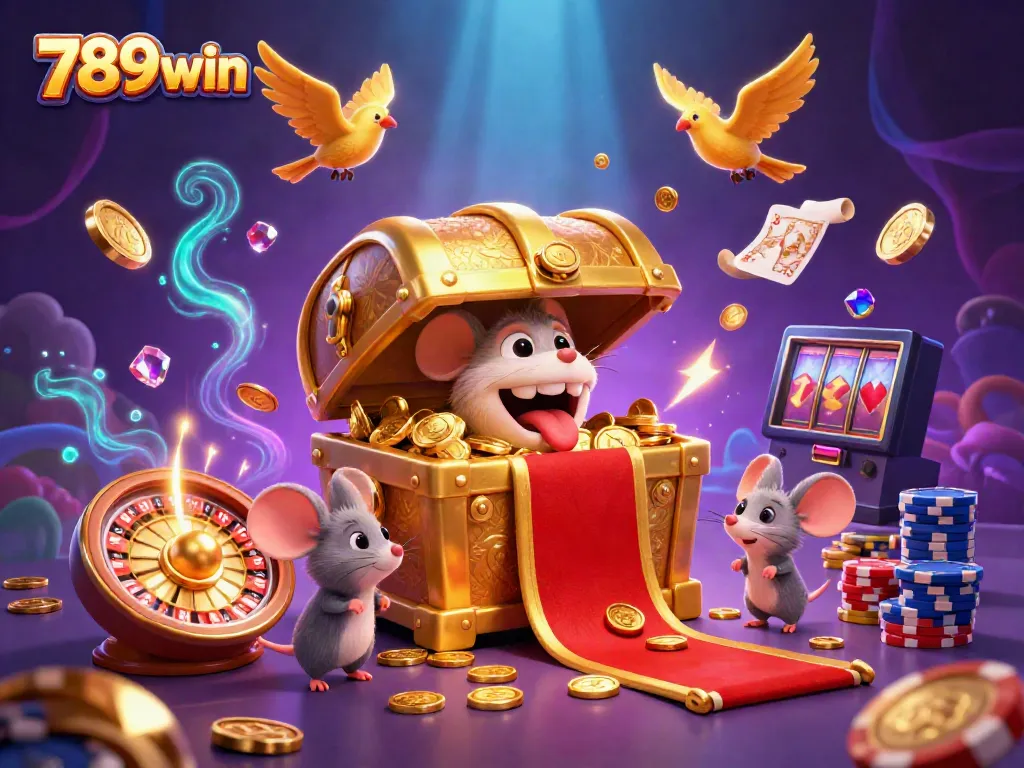 Experience 789win's captivating treasures, with vibrant 3D visuals showcasing dynamic casino gameplay.