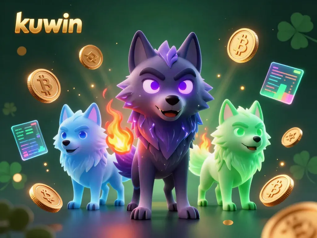 Experience thrilling gaming with kuwin as glowing wolves and crypto elements bring the casino world to life.