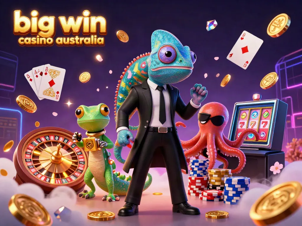 Experience thrilling action at big win casino australia with vibrant casino elements and characters.