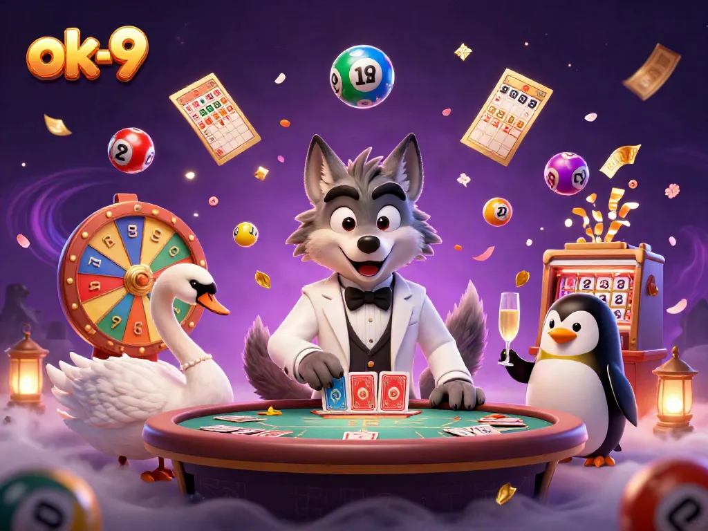 Experience thrilling gameplay with ok-9 at a dynamic baccarat table featuring lively characters and colorful game elements.