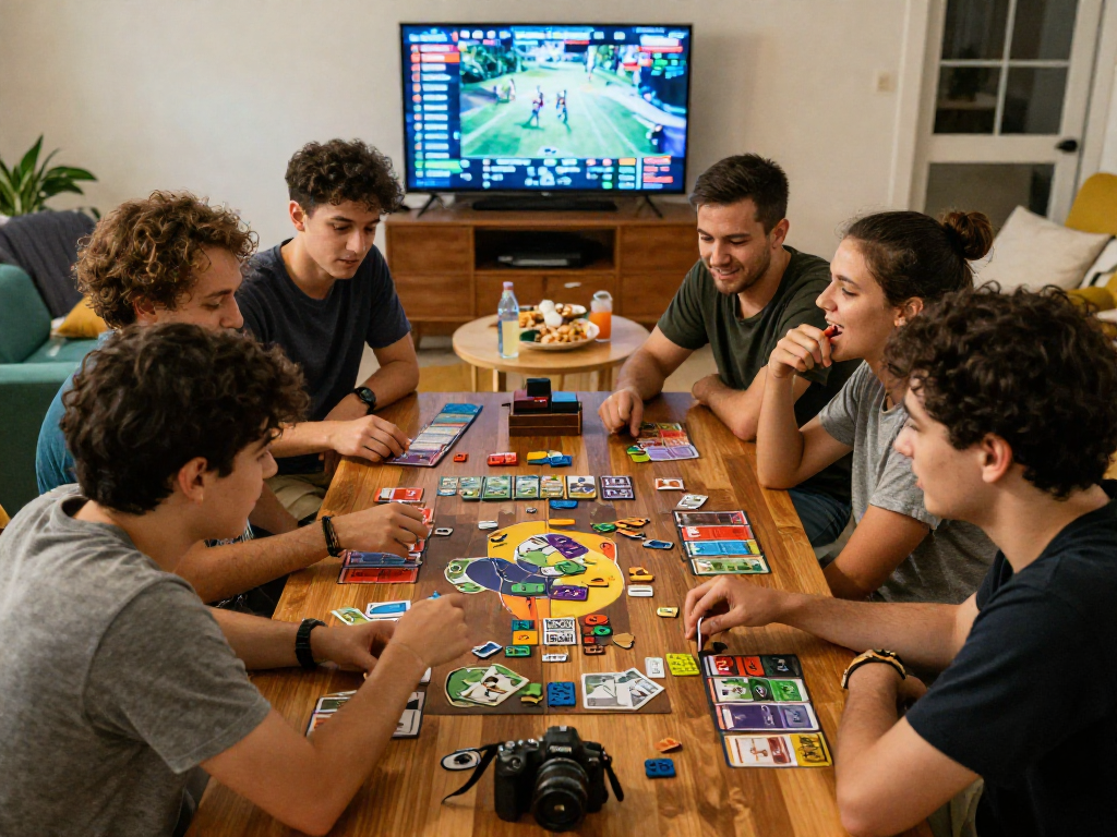 Giovani che giocano giochi senza AAMS in un ambiente accogliente e vivace.