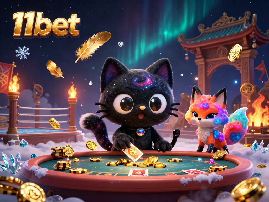 Engage in thrilling gameplay with 11bet, where vibrant cosmic characters and casino elements collide.